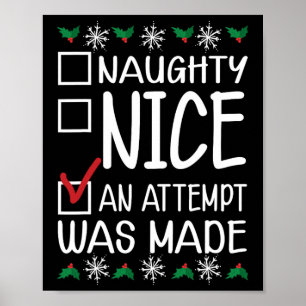 Poster Naughty Ou Nice Drôle Une Tentative A Été Faite Ch