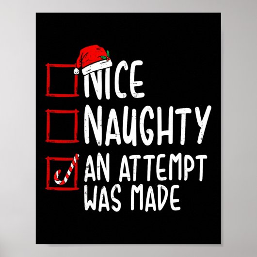 Poster Naughty Ou Nice Drôle Une Tentative A Été Faite Ch (Devant)