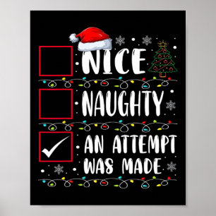 Poster Naughty Ou Nice Drôle Une Tentative A Été Faite Ch