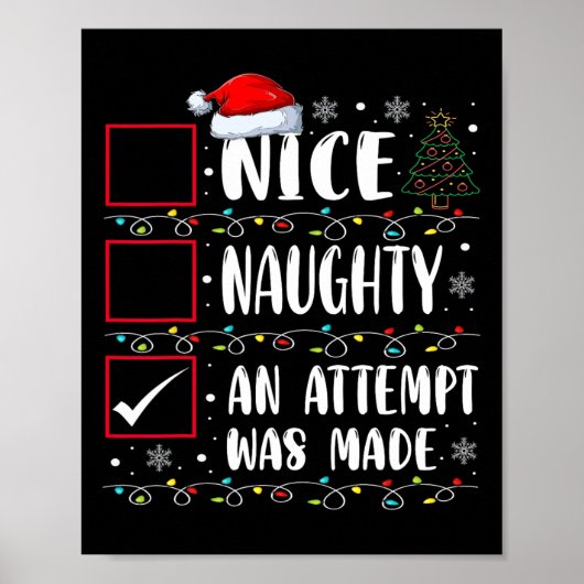 Poster Naughty Ou Nice Drôle Une Tentative A Été Faite Ch (Devant)