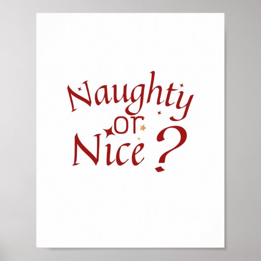 Poster Naughty ou Nice ? - Typographie de vacances joueus (Devant)