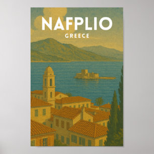 Poster Nauplie Grèce Voyage Vintage