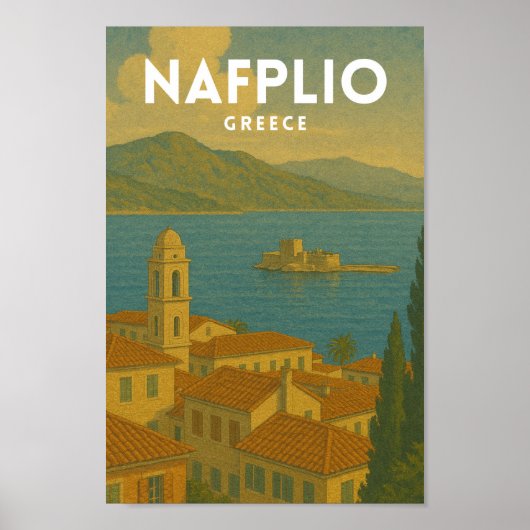 Poster Nauplie Grèce Voyage Vintage (Devant)