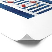 Poster Nautical Beach Blue Beach Hut Holiday Nursery (Coin)