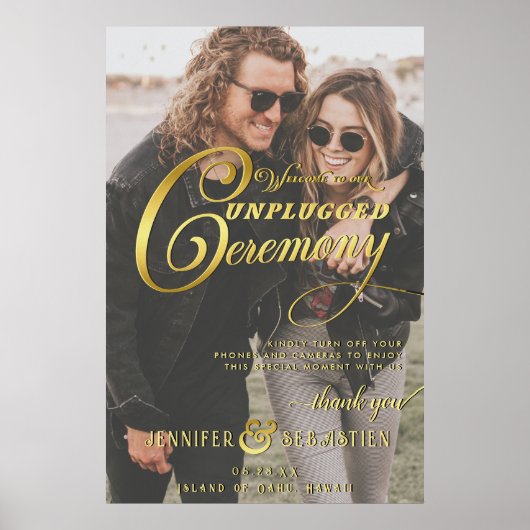 Poster Nautical Beach Unplugged Ceremony Mariage photo (Devant)