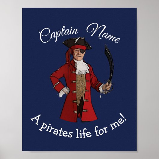 Poster Nautical Blue Boy Pirate (Devant)