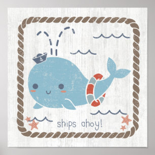 Poster Nautical Friends - Whale