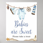 Poster Nautical Sailor Ahoy Baby shower Les bébés sont do (Devant)