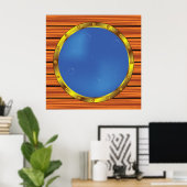 Poster Nautical Ship Porthole Window with Blue Water (Bureau à domicile)