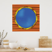 Poster Nautical Ship Porthole Window with Blue Water (Cuisine)