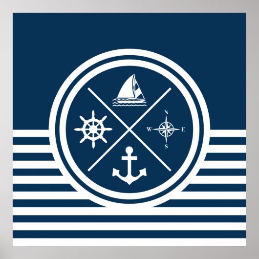 Poster Nautical themed design (Devant)