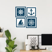Poster Nautical themed design (Bureau à domicile)