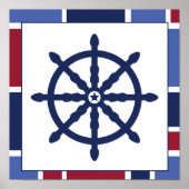 Poster Nautical Wave Nursery Wheel (Devant)