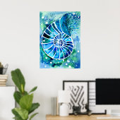 Poster Nautile Turquoise (Bureau à domicile)