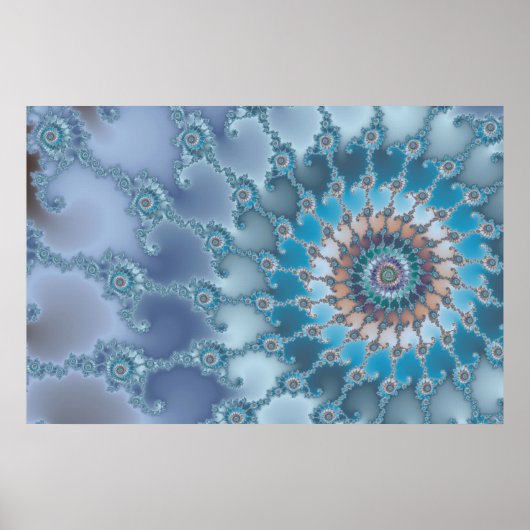 Poster Nautilus - Art fractal (Devant)