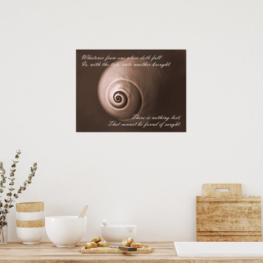 Poster Nautilus Shell Inspiration Citation Art Print (Cuisine)