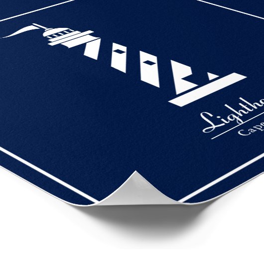 Poster nautique avec phare - Personnaliser Texte (Coin)