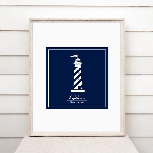 Poster nautique avec phare - Personnaliser Texte