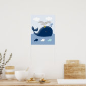 Poster Nautique Blue Grey Whale Nursery Art Imprimer (Cuisine)