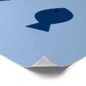 Poster Nautique Blue Grey Whale Nursery Art Imprimer (Coin)