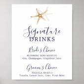 Poster Nautique moderne | Signature Starfish Boissons Sig (Devant)