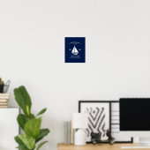 Poster nautique Voilier Bleu et Blanc (Bureau à domicile)