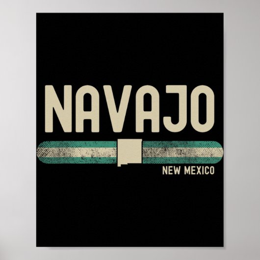Poster Navajo Nm New Mexico Travel &amp; 80s Style  (Devant)