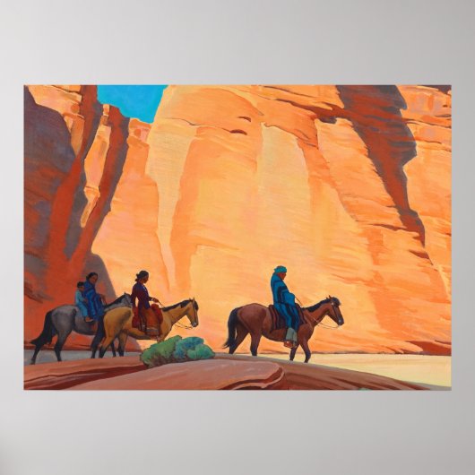 Poster Navajos dans un canyon, 1945 par Maynard Dixon (Devant)