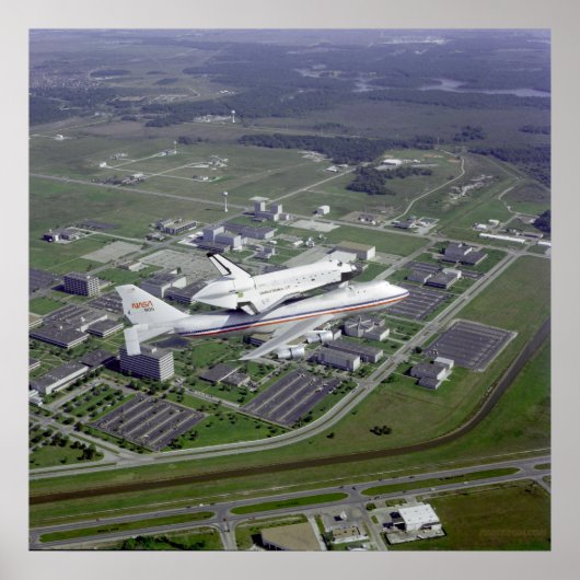 Poster Navette Challenger au-dessus du transporteur de na (Devant)