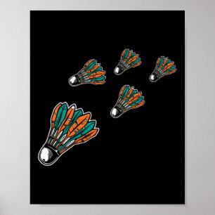Poster Navette Colorée Badminton Pour Le Joueur Badminton