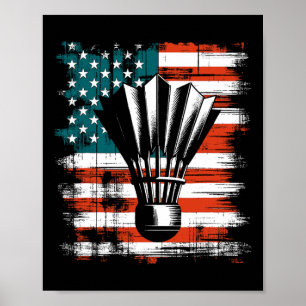 Poster Navette drapeau américain - Patriotique Usa Badmin