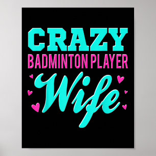 Poster Navette femme du joueur de badminton fou