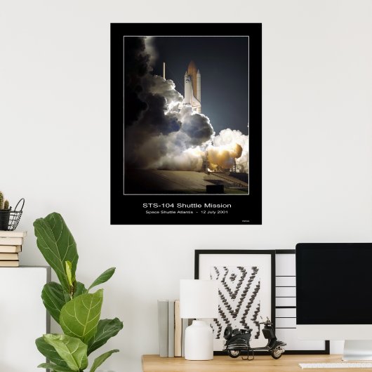Poster Navette spatiale Atlantis Lift-off NASA STS-104 (Bureau à domicile)