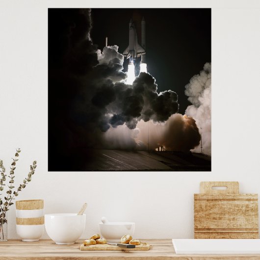 Poster Navette spatiale Challenger Night Launch (STS-8) (Cuisine)