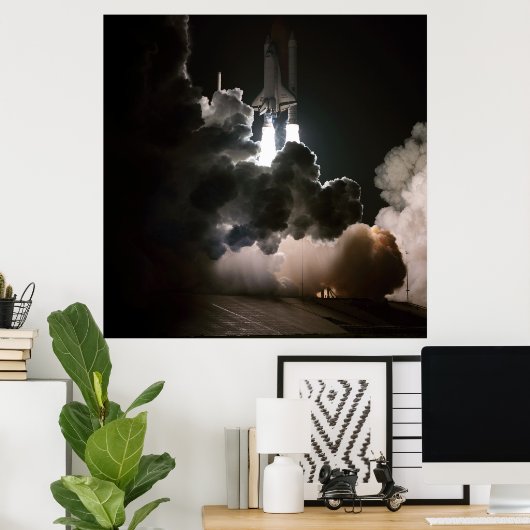 Poster Navette spatiale Challenger Night Launch (STS-8) (Bureau à domicile)
