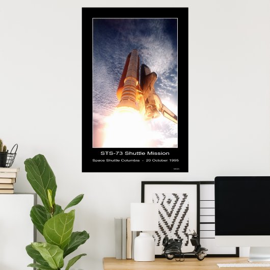 Poster Navette spatiale Columbia Ascenseur - STS - 73 (Bureau à domicile)