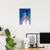 Poster Navette spatiale descendez dans l'affiche spatiale (Bureau à domicile)