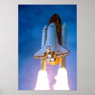 Poster Navette spatiale descendez dans l'affiche spatiale