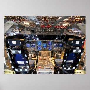 Poster Navette spatiale Endeavor OV-105 Cockpit