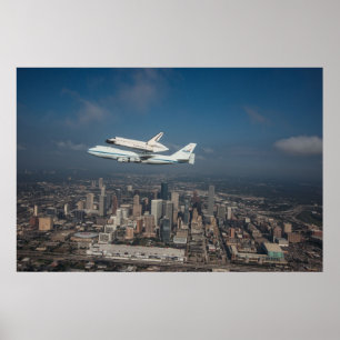Poster Navette spatiale Endeavour sur Houston Texas