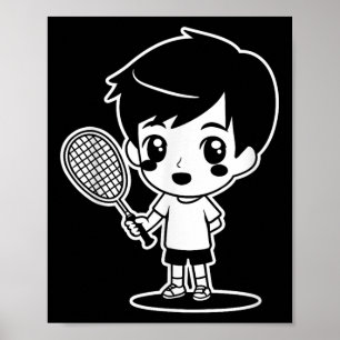 Poster Navette sport Badminton Cartoon Racquet pour enfan