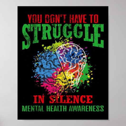 Poster N'Avez Pas À Lutter Dans Le Silence La Santé Menta (Devant)