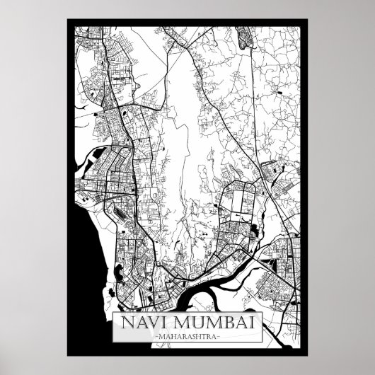 Poster Navi Mumbai Maharashtra Map (Devant)
