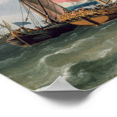Poster Navigation hollandaise dans une mer agitée (Coin)