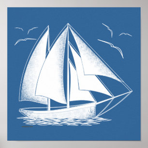 Poster Navigation rapide ! nautique, cru