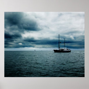 Poster Navigation stupéfiante de bateau sur les mers