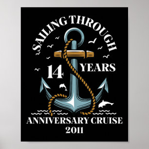 Poster Naviguer à travers 14 ans de croisière d'anniversa
