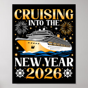 Poster Naviguer dans la nouvelle année 2026 Bonne année F