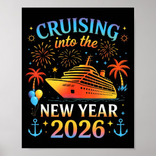 Poster Naviguer dans la nouvelle année 2026 Bonne année F