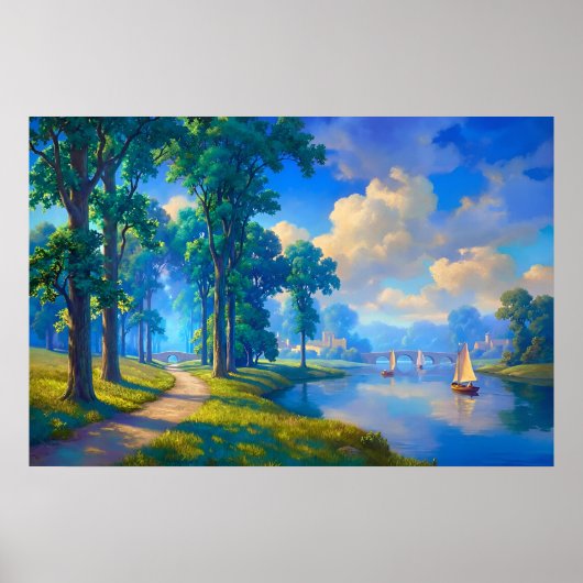 Poster Naviguer sur la rivière tranquille (Devant)